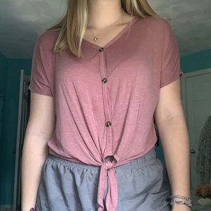 Button up pink top